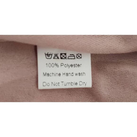 Pink tiered lined blouse with crochet neckline NWT Size S. Adorn Fashion - Picture 6 of 6